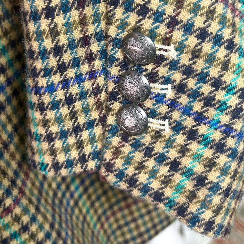 Vintage Talbots Wool Plaid Tweed Blazer Light Academia Classic Heritage 14 W - Picture 5 of 11